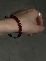 Silver925×天然石|ヘソナイトメダイブレスレット(Reeplushハンドメイド)