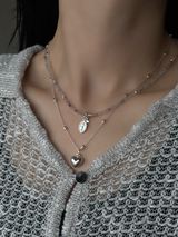 Silver925×天然石|4月誕生石 ダイヤモンドクォーツ ミニチャーム ネックレス 41cmまたは41cm+アジャスター4.5cm(Reeplushハンドメイド)