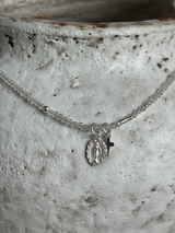 【NEW】Silver925×天然石|11月誕生石 ホワイトトパーズ ミニチャーム ネックレス 41cmまたは40cm+アジャスター4.5cm(Reeplushハンドメイド)