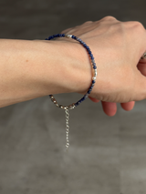 Silver925×天然石|ソーダライト×パール ブレスレット(Reeplushハンドメイド)