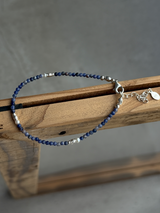 Silver925×天然石|ソーダライト×パール ブレスレット(Reeplushハンドメイド)