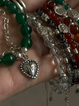 【再入荷】Silver925×天然石|ロッククリスタル・マリア様ブレスレット(Reeplushハンドメイド)