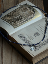 Silver925×天然石|12月誕生石 ラピスラズリ ミニチャーム ネックレス(Reeplushハンドメイド)