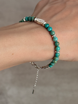 【再入荷】Silver925×天然石|ターコイズ×メダイ ブレスレット(Reeplushハンドメイド)