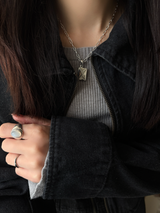 両面刻印【お好きな刻印お入れします】Original Message series - 22.5×13.5mm Letter Envelopes pendant top -