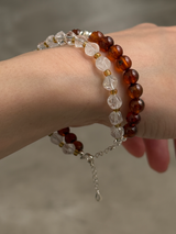 【追加】再入荷 | Silver925×天然石|ヘソナイトとロッククリスタルの2連メダイブレスレット(Reeplushハンドメイド)