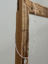 Silver925×天然石|9月誕生石 クンツァイト ミニチャーム ネックレス(Reeplushハンドメイド)