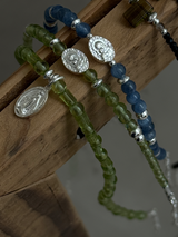 Silver925×天然石|カイヤナイト マリア様 ブレスレット(Reeplushハンドメイド)