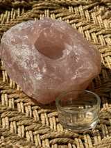 【MOMOMOON】Madagascar Rose quartz candle holder/0.95kg