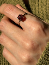 【MOMOMOON】ガーネット ラフカットリング:フリーサイズ| 天然石・鉱石・パワーストーン