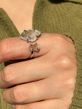 【MOMOMOON】ルチルクォーツ ラフカットリング:フリーサイズ約12〜15号程度 | 天然石・鉱石・パワーストーン