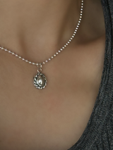 両面刻印【お好きな刻印お入れします】Original Message series - イニシャル Mini Oval pendant -