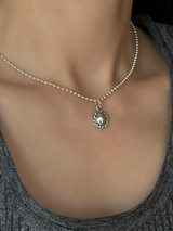 両面刻印【お好きな刻印お入れします】Original Message series - イニシャル Mini Oval pendant -