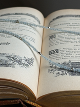 Silver925×天然石|3月誕生石 アクアマリン ミニチャーム ネックレス 41cmまたは41cm+アジャスター4.5cm(Reeplushハンドメイド)