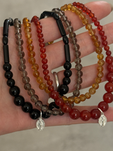 Silver925×天然石|レッドオニキス+メダイ ネックレス/38cm+3.5cm(Reeplushハンドメイド)