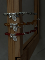 Silver925×天然石|11月誕生石 シトリンチャーム ミニチョーカーネックレス(Reeplushハンドメイド)約36.5cmまたは38cm