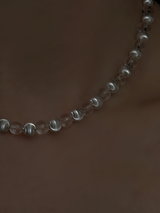 Crystal×silver Ball beads necklace