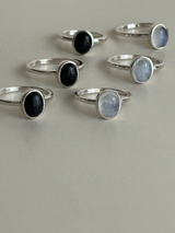 Oval cut Onyx Ring