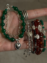 Silver925×天然石|ヘソナイトメダイブレスレット(Reeplushハンドメイド)