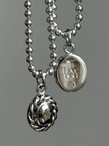 両面刻印【お好きな刻印お入れします】Original Message series - イニシャル Mini Oval pendant -