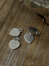 足型・手形 ・オリジナルデータ刻印専用プレート|Heart Pendant top 【重厚感あり】