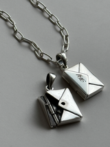 両面刻印【お好きな刻印お入れします】Original Message series - 22.5×13.5mm Letter Envelopes pendant top -