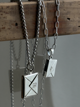 両面刻印【お好きな刻印お入れします】Original Message series - 22.5×13.5mm Letter Envelopes pendant top -