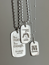 刻印 名入れ | タグプレート ペンダントトップ : S,M,Lサイズ展開 |シルバー925 | 日本製