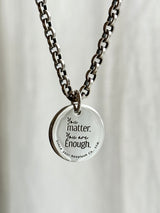 両面刻印ネックレスセット【お好きな刻印お入れします】Original Message series - Round Message Plate & Thick chain necklace SET