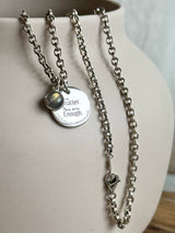両面刻印ネックレスセット【お好きな刻印お入れします】Original Message series - Round Message Plate & Thick chain necklace SET