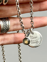 両面刻印ネックレスセット【お好きな刻印お入れします】Original Message series - Round Message Plate & Thick chain necklace SET