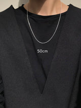 【オリジナルイラスト刻印購入専用】 Long Message Plate +小豆チェーン1.5mm 50cm