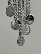 両面刻印ネックレスセット【お好きな刻印お入れします】Original Message series - Round Message Plate & Thick chain necklace SET