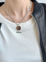 両面刻印ネックレスセット【お好きな刻印お入れします】Original Message series - Round Message Plate & Thick chain necklace SET