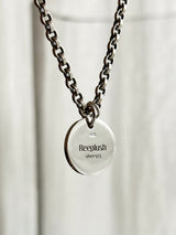 両面刻印ネックレスセット【お好きな刻印お入れします】Original Message series - Round Message Plate & Thick chain necklace SET