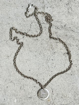 両面刻印ネックレスセット【お好きな刻印お入れします】Original Message series - Round Message Plate & Thick chain necklace SET