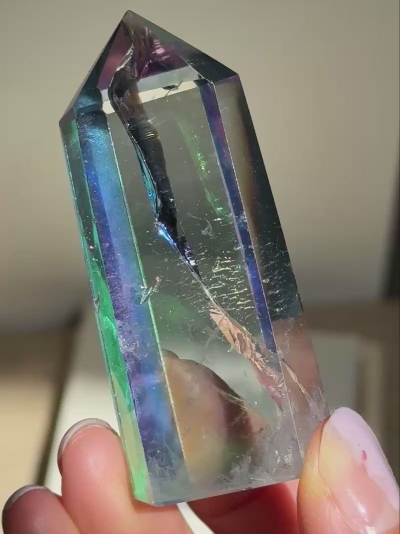 MOMOMOON】レインボーオーラクリスタル（水晶）ポイント A | 天然石