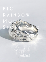 size:6号,13号/ Big Rainbow Moon Stone Ring