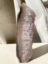 【MOMOMOON】0.9kg Large size Pink amethyst + agate tower /Brazil【TK0410-6】
