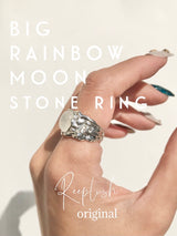 size:6号,13号/ Big Rainbow Moon Stone Ring