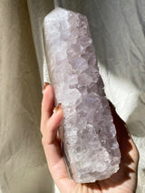 【MOMOMOON】0.9kg Large size Pink amethyst + agate tower /Brazil【TK0410-6】