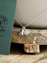 【お好きな刻印お入れします】Original Message series - slanting Heart initial pendant Top -