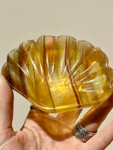 【MOMOMOON】yellow FLUORITE shell tray【MZ0504-9-D】