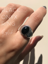 Amulet black onyx Stone Ring