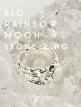 size:6号,13号/ Big Rainbow Moon Stone Ring