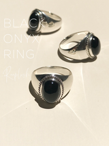 Amulet black onyx Stone Ring
