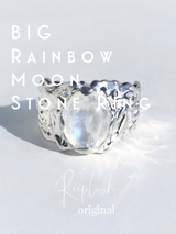 size:6号,13号/ Big Rainbow Moon Stone Ring