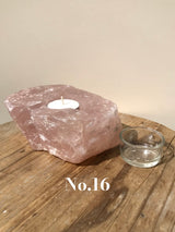 【MOMOMOON】Madagascar Rose quartz  candle holder【No.16】