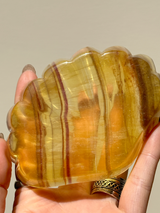 【MOMOMOON】yellow FLUORITE shell tray【MZ0504-9-D】