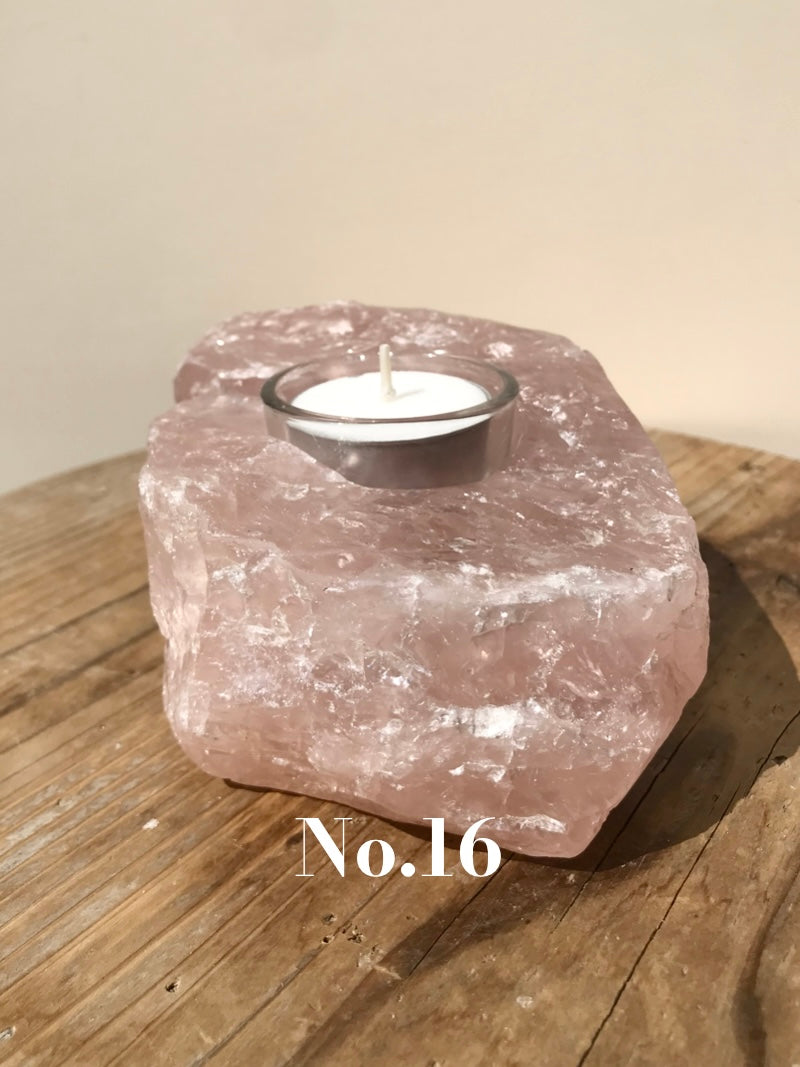 【MOMOMOON】Madagascar Rose quartz  candle holder【No.16】